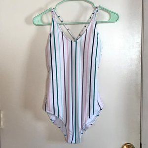 NWOT Raisins Girl's 16 One Piece Swimsuit Stripes